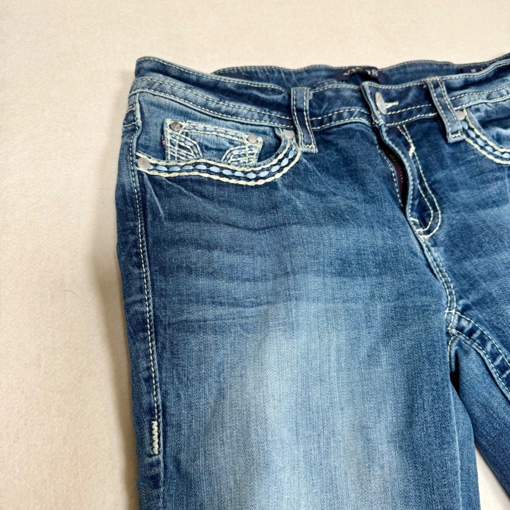 Vigoss Heritage Fit Bootcut Jeans Womens Size 10 L32 Embroidered Pocket Denim - Picture 2 of 8